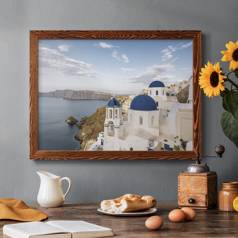 Santorini View, reproduction d'art sur toile, Érable, H 28 po x l 42 po x P 1,5 po