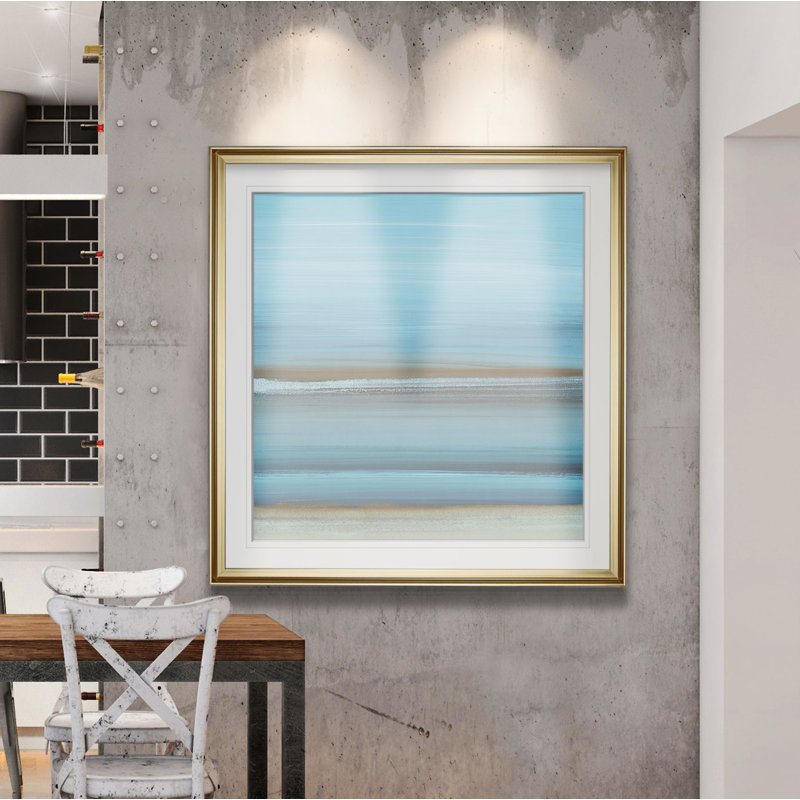 « par the sea i », peinture, H 16 po x l 16 po x P 2 po, Cadre doré