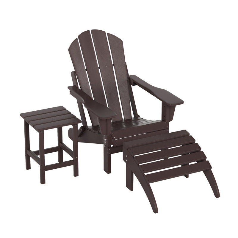 Chaise de patio avec repose-pieds Laguna, Marron foncé