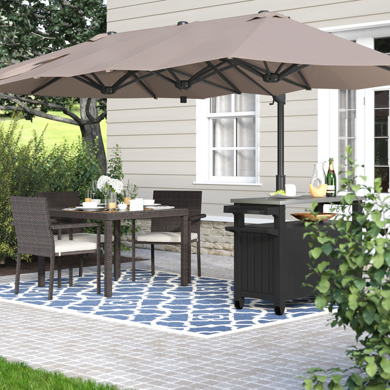Parasol rectangulaire en porte-à-faux, Brun