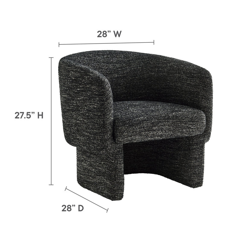 Fauteuil d'appoint rembourré en tissu Greer Boucle, Tissu gris anthracite