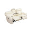 Arvella White Vegan Leather   Reclining  Sofa With Cup-Holders ,Wireless Charging And LED Lights