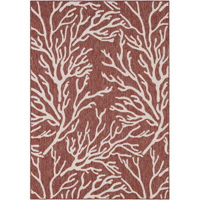 Contemporary Outdoor Ayton Area Rug Rust Red Colour