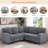 L-shaped Sectional Sofa Bed With Pull-out Bed, Storage, Usb Charging And Cup Holder-1355676604