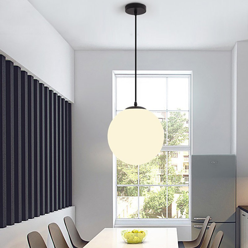 Luminaire suspendu à globe unique à 1 lumière, H 12 po x l 12 po x P 12 po
