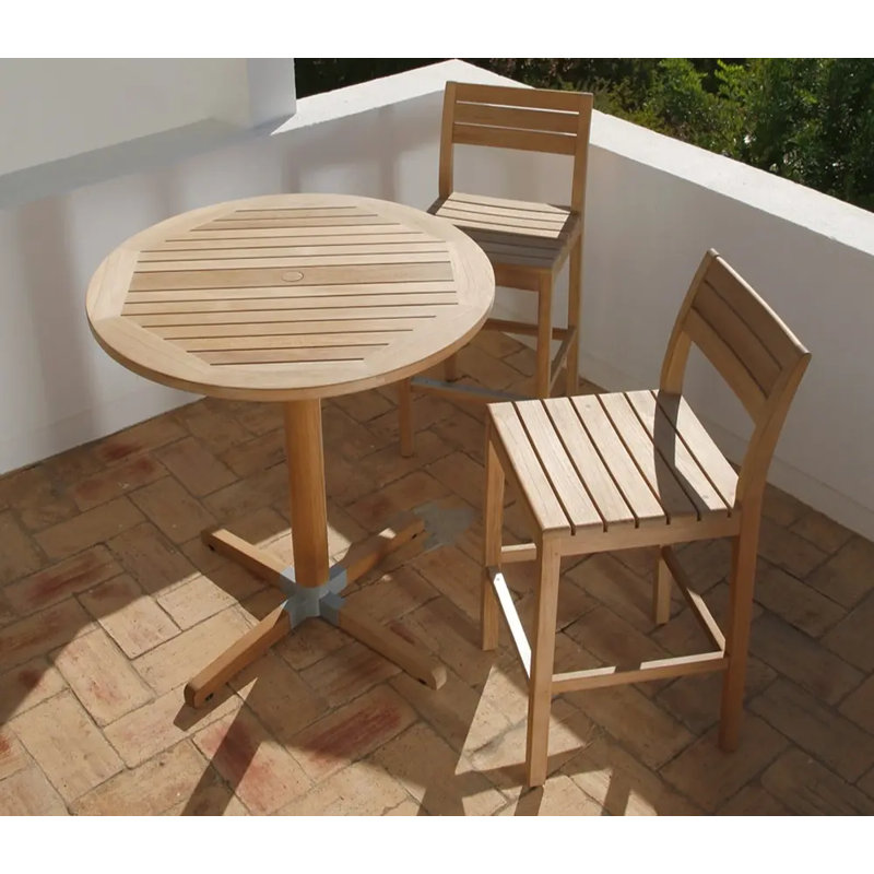 Bermuda Outdoor Round Teak Bar Table, 39" H x 35" W x 35" D