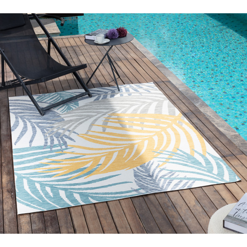 Outdoor Modern Boho Light Grey Rug, Rectangle 200 x 275cm