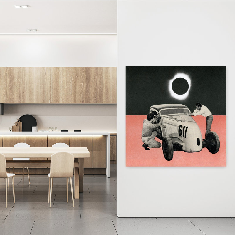 Art contemporain rétro surréel, H 48 po x l 48 po
