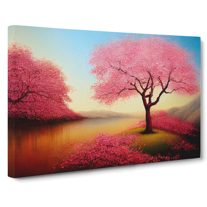 Wondrous Cherry Blossom Trees - Wrapped Canvas, 50cm H x 76cm W x 3cm D