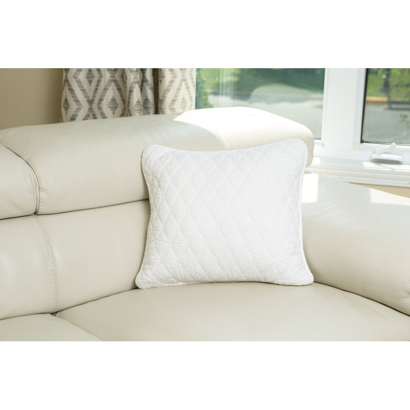 Ogee Cotton Throw Pillow, White