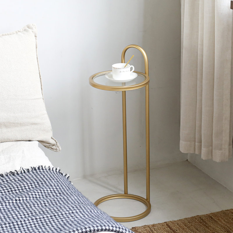 Petite table basse en verre, Or