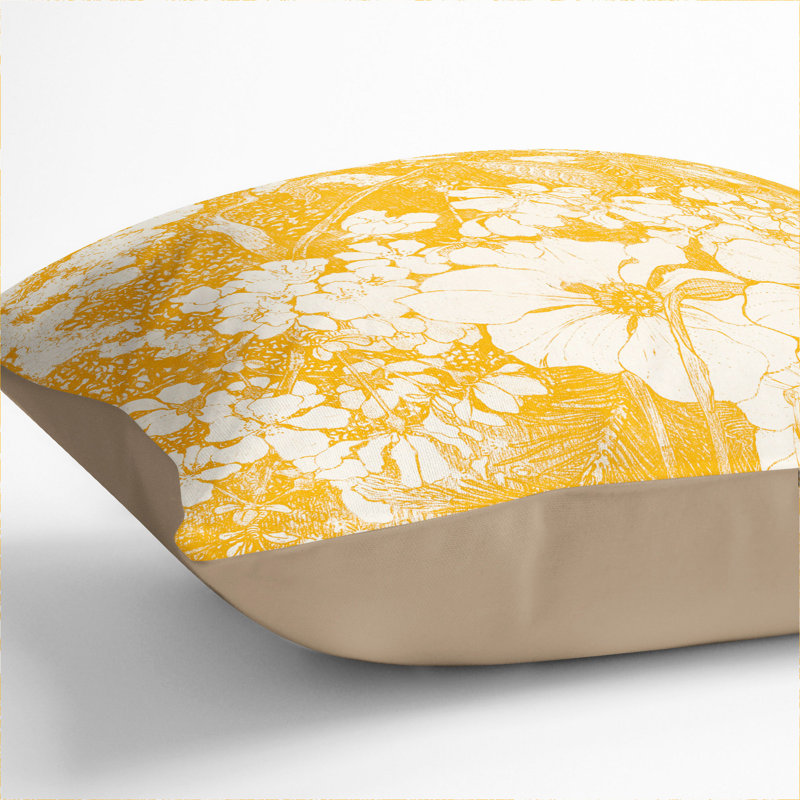 Spring Flowers Floral Scatter Cushion, 55cm H x 55cm W x 20cm D, Stone