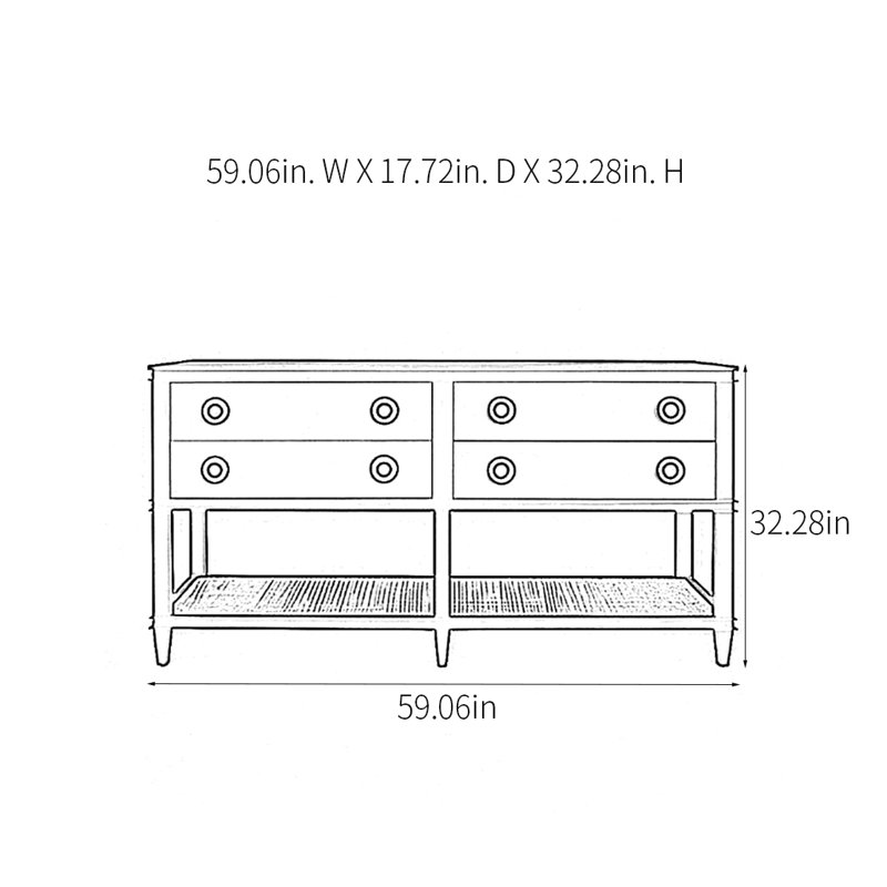 Modern Minimalist Multifunctional Console Table, 32.28" H x 59.06" W x 17.72" D