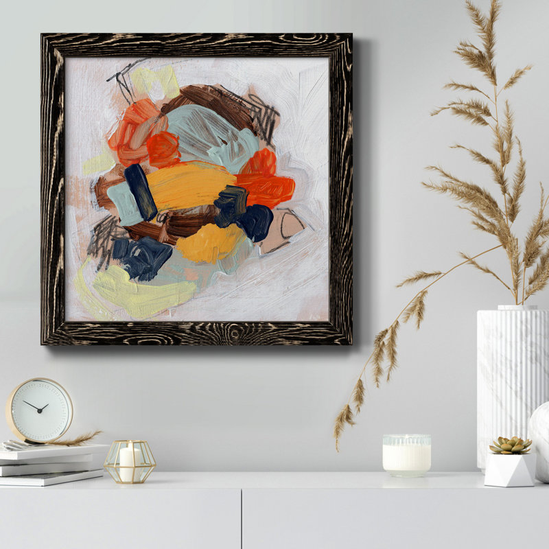 Toile encadrée de qualité supérieure - Prêt à accrocher, H 35,5 po x l 35,5 po x P 1,5 po, Papier encadré noir vieilli
