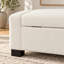 Banc de rangement rectangulaire avec repose-pieds, tissu blanc 50 pouces avec couvercle à charnières
