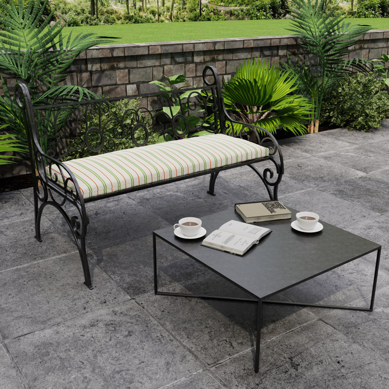 48" x 18" Outdoor Bench Cushion with Ties, Gallan Cedar
