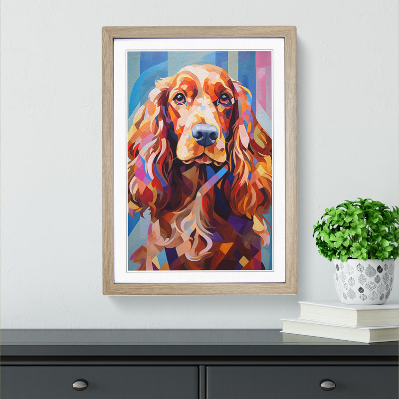 Single Picture Frame Print on Wood, Oak Framed, 46cm H x 34cm W