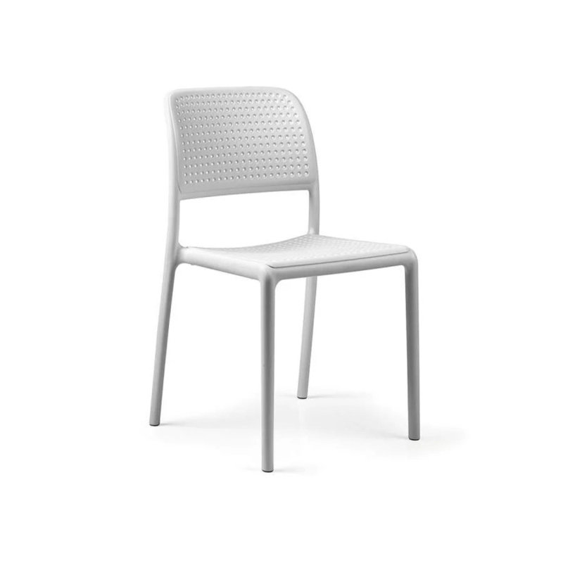 Bora Outdoor Dining Side Chair, White