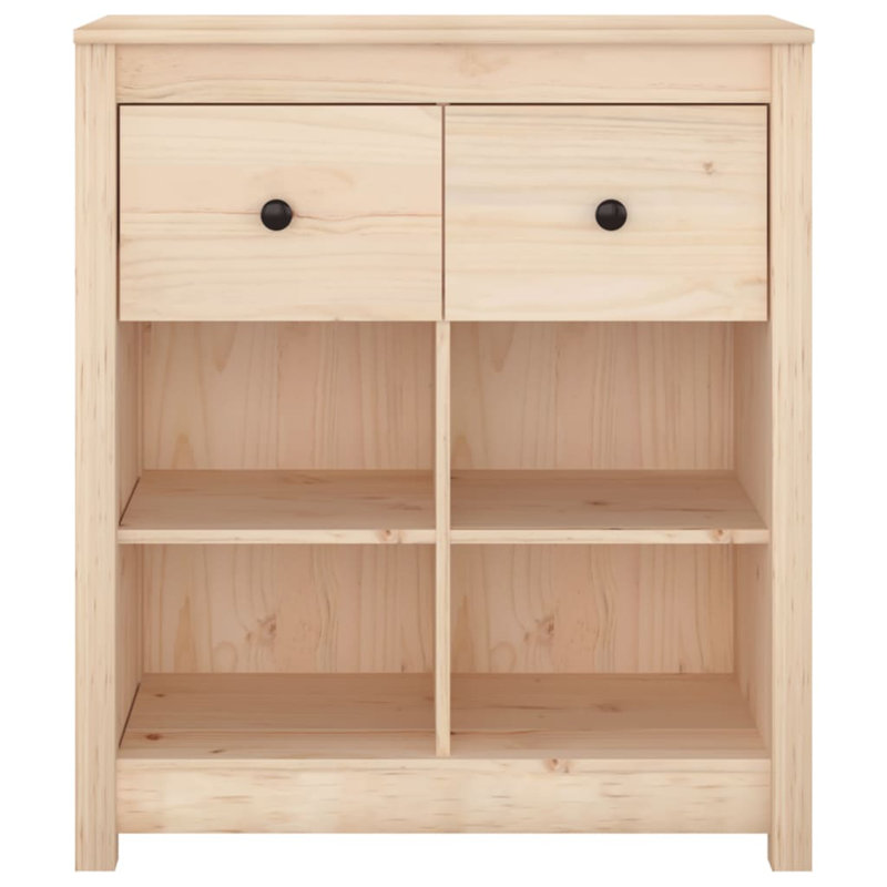 Jarelly 70 Cm Wide 2 Drawer Pine Solid Wood Sideboard, Brown
