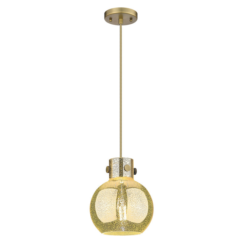 Luminaire suspendu 1 lumière Lantz, H 9,13 po x l 8 po x P 8 po, Nickel poli