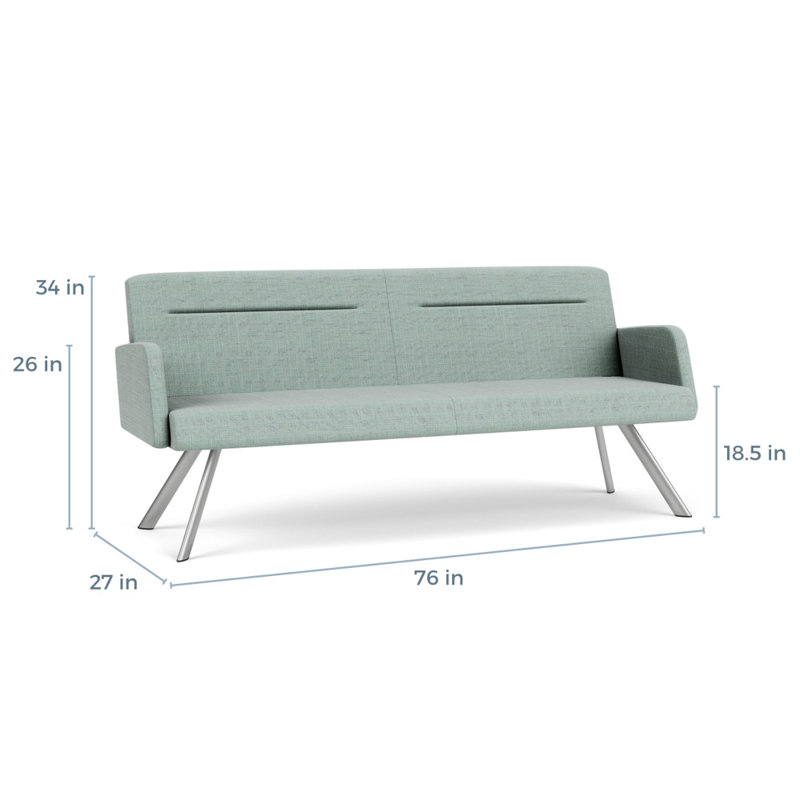 Pieds de canapé Willow, Argent argent, Chambray écume de mer - vinyle, Yes