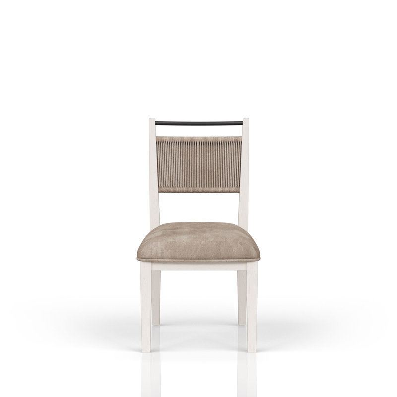 Chaise à dossier en corde - Caramel / Caramel, Blanc