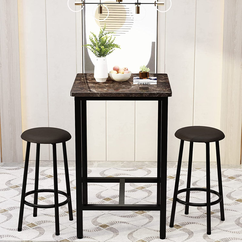 Kywan 2 - Person Dining Set, Coffee, Coffee/Black