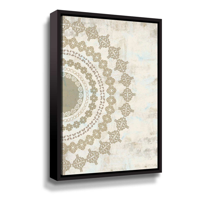Rustic Mandala II - Peinture, Cadre noir, H 18 po x l 12 po x P 2 po