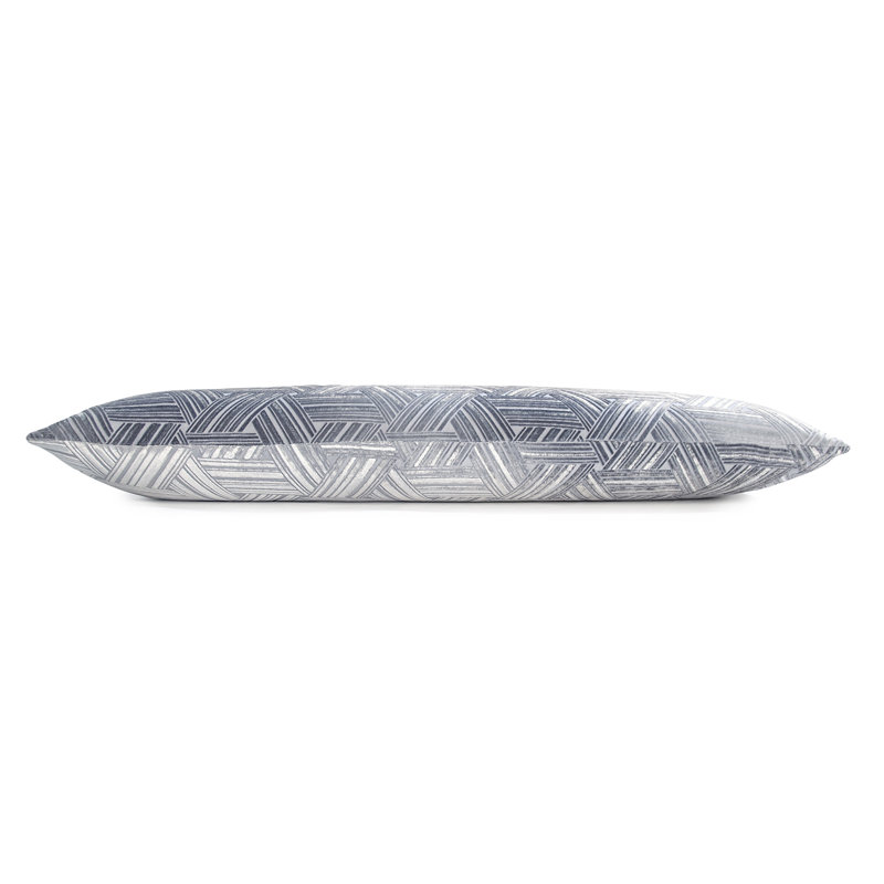 Entwined Lumbar Pillow Cover & Insert, 12" x 24", Silver