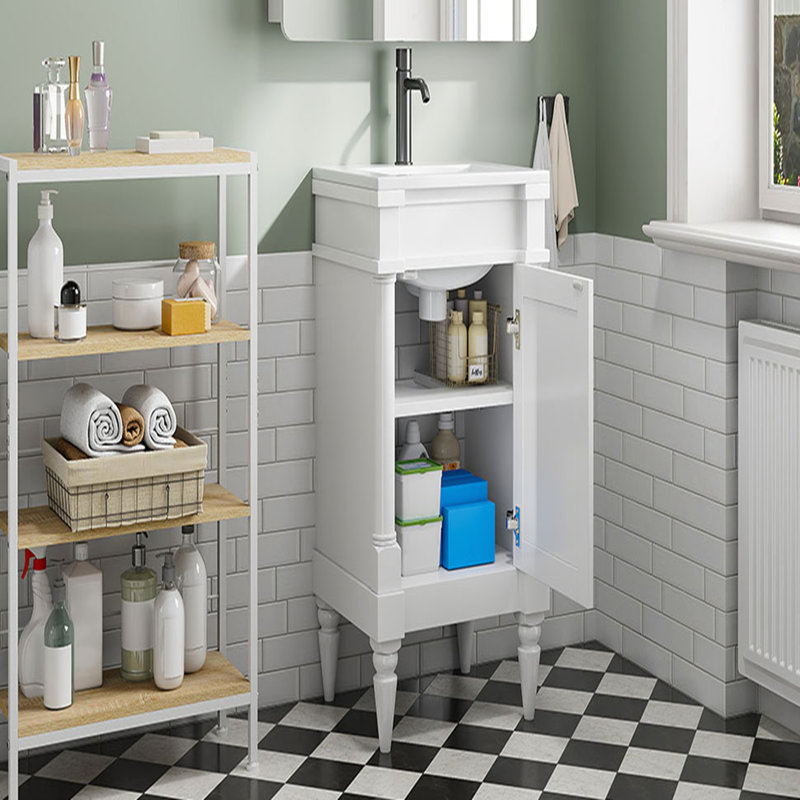 Compact And Stylish Bathroom Vanity With Practical Storage And Durable Construction, White