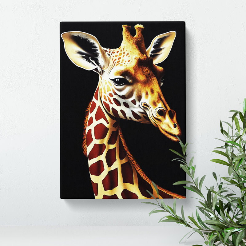 Pretty Giraffe - Wrapped Canvas, 50cm H x 35cm W