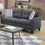 Canapé contemporain 2 pièces Sofas & amp; Ensemble de causeuse | Polyfibre gris anthracite brillant | Base en contreplaqué-1424775938