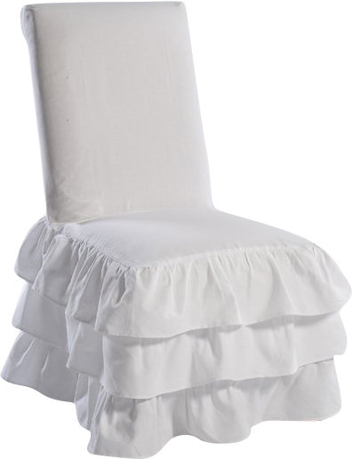 Housse pour chaise de salle à manger Parson, blanc