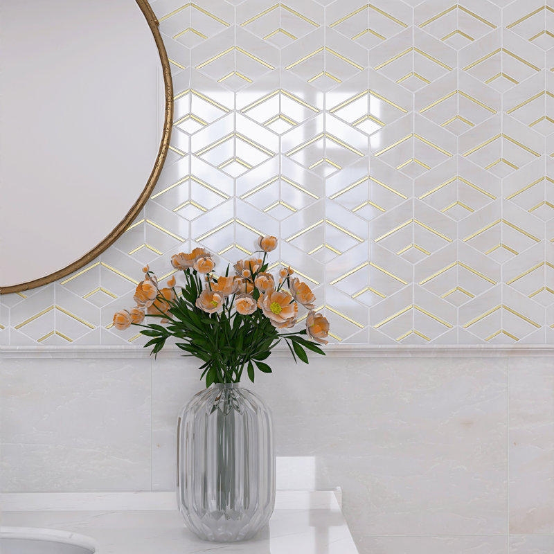 Natural Dorato Starwhite 12" x 12" Marble Mosaic Tile