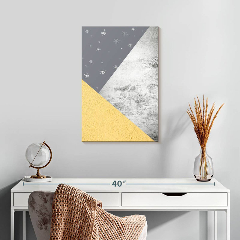 Avery Yellow Grey Mountains I, 24" H x 16" W