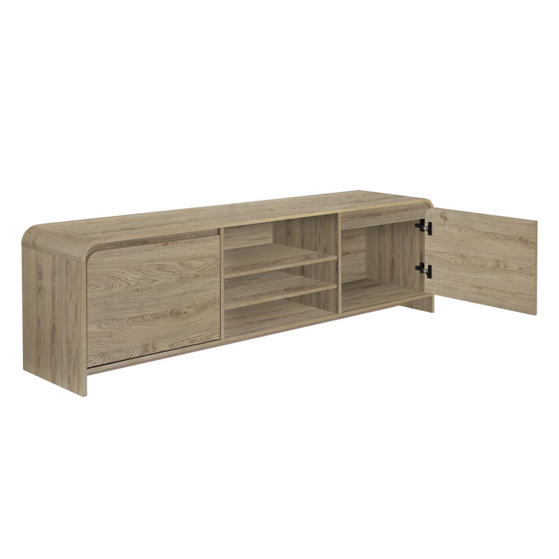 Epifana Wood TV Stand, Beige Wood