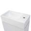 Meuble-lavabo de 18,6 po avec lavabo et tablette à deux niveaux, orientable à gauche ou à droite pour un rangement optimal