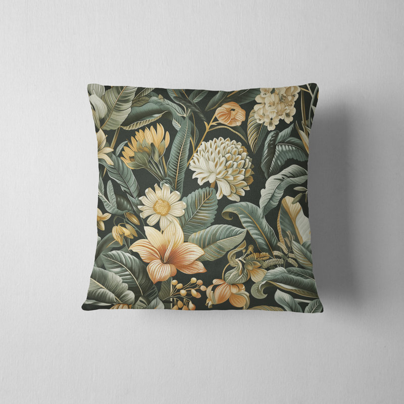Housse de coussin réversible à motif floral Jemima, H 18 po x l 18 po
