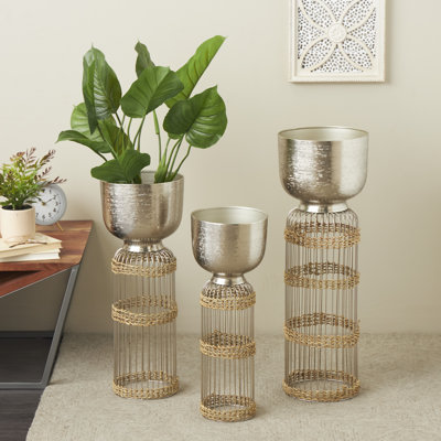 Ensemble de pots à fleurs en métal 3 pièces Ferrier