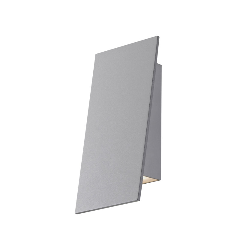 Angled Plane LED Outdoor Sconce, Gray