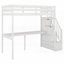 Lit mezzanine simple avec rangement - Aucun sommier requis, pin massif Panneau de fibres à densité moyenne, L 95 po x l 41,8 po x H 72 po