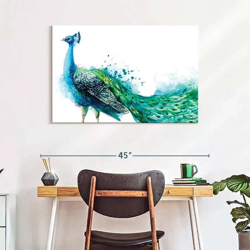 Proud Peacock Splash, H 26 po x l 39 po x P 1,25 po