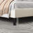 Bedroom Use King Size Platform Bed Frame, Stable Construction Metal Bed Frame with Bandaged Headboard, Neutral Beige, Simple Elegant Design