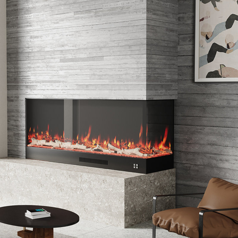 Symple Stuff 150cm W Black Electric Fireplace