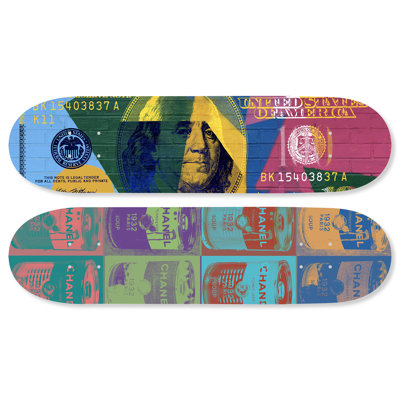 Ensemble de 2 planches à roulettes Notoriart Trendy Pop Acrylique, 2 pièces 8 "x 32"