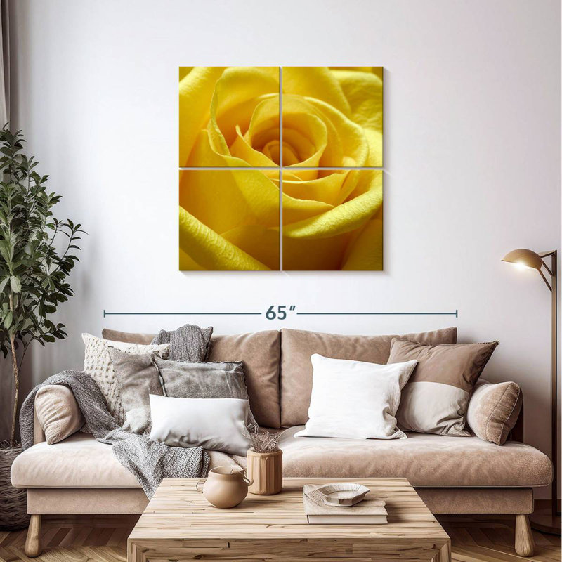 Rose jaune, H 38 po x l 38 po