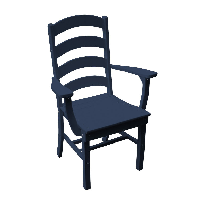  Chaise en polyuréthane avec accoudoirs Ladderback, Bleu patriote
