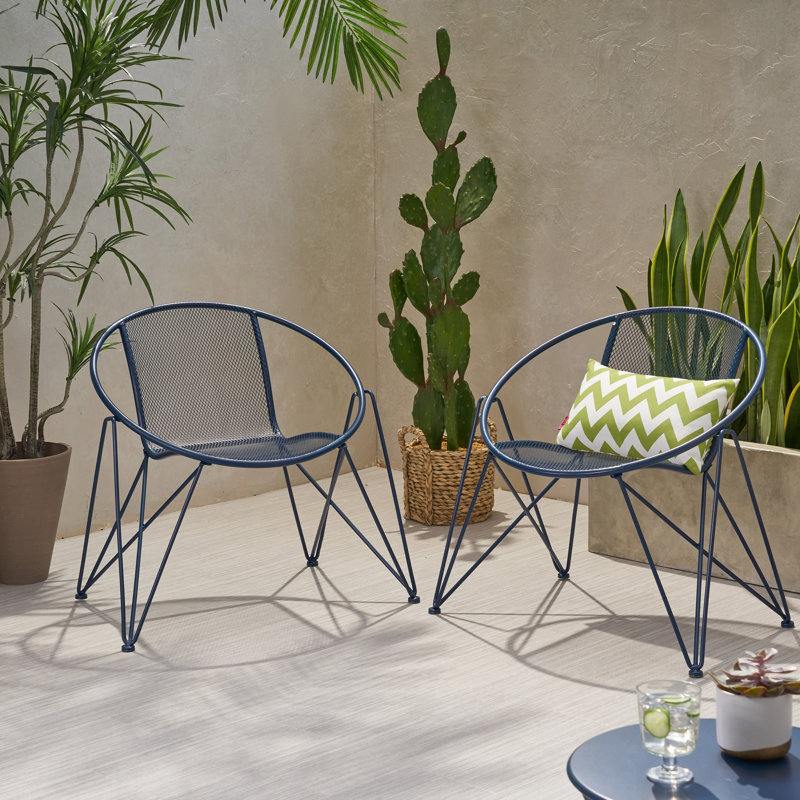 Chaise de patio Grimson, Bleu marine mat