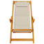Beach Chair with Cushion Folding Solid Acacia Wood Garden Lounge Patio-1953303045