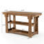 Îlot de cuisine en bois massif de 63 pouces avec tablettes de rangement, table de bar à hauteur de comptoir Farmhouse Island